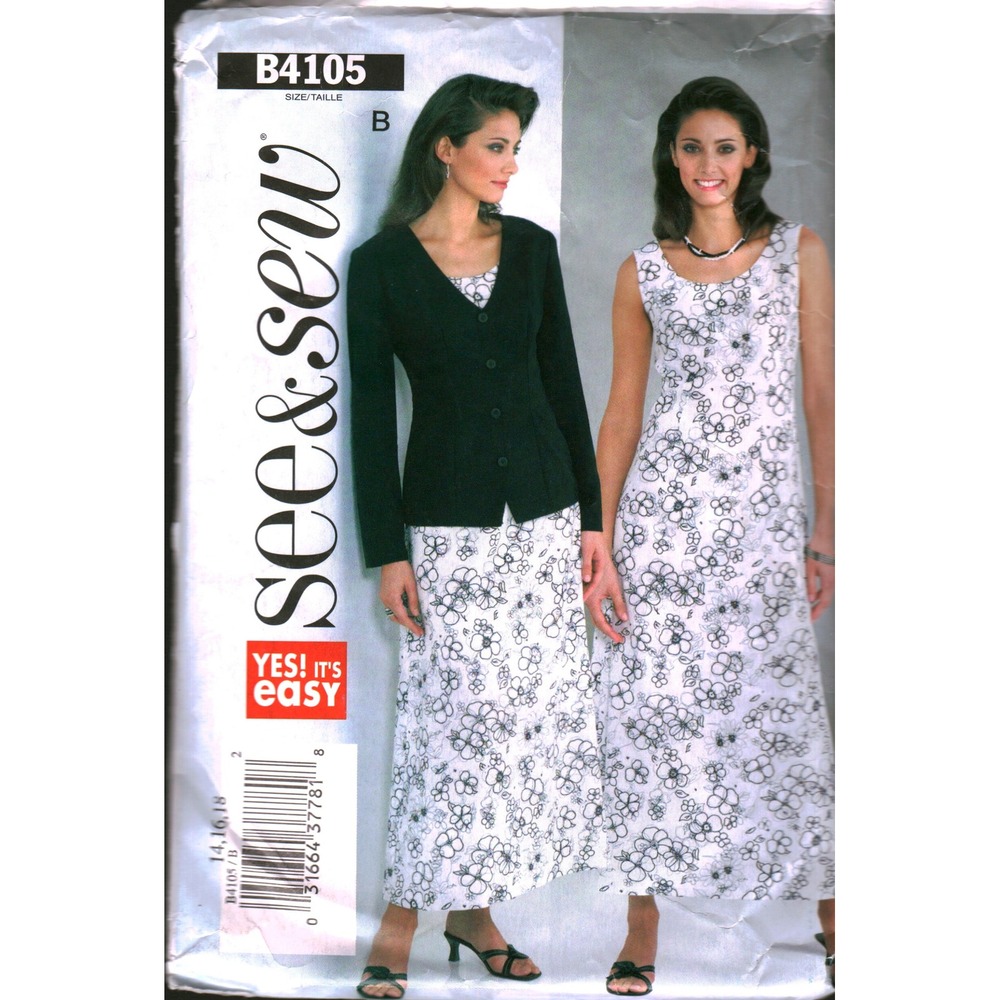 See & Sew B4105 Sewing Pattern Misses‎ Jacket and Dress Size 14 cut